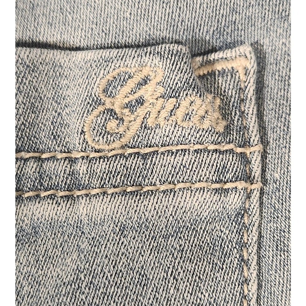 Vintage Y2K Guess Jeans Womens 31 Light Wash Mid Rise Straight Stretch Denim Fox - Picture 9 of 11